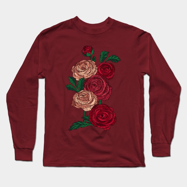 Ranunculus Flower Long Sleeve T-Shirt by LadaZodak